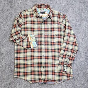 Pladra Flannel Shirt‎ Mens XL Green Plaid Button Up Long Sleeve Outdoor Casual